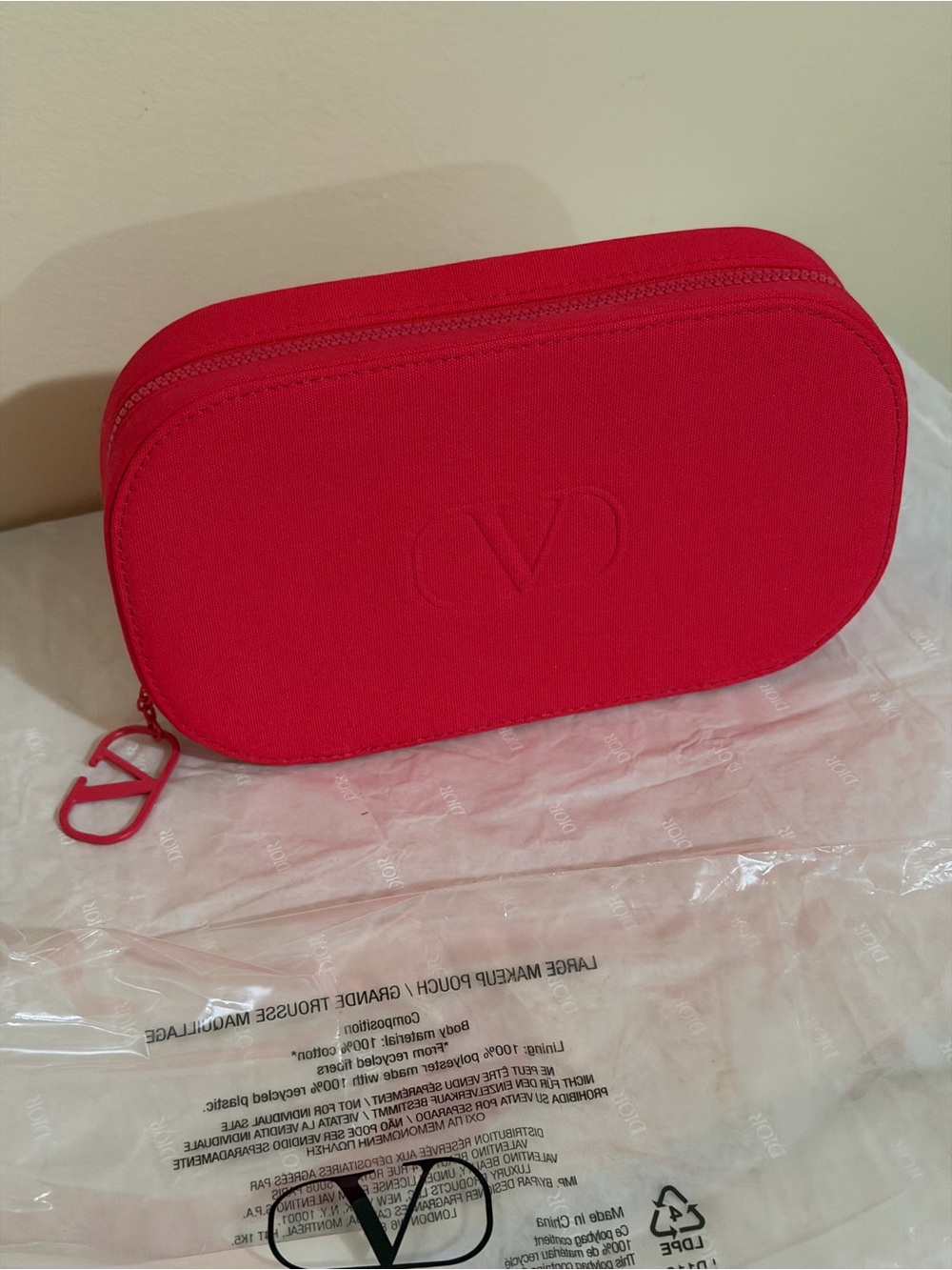 Valentino cosmetic Travel Pouch in hot pink